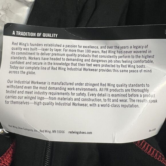 Red Wing Shoes Shirt Mens 2XL Black Quarter Zip FR Base Layer Workwear RW 69004 - Picture 6 of 12